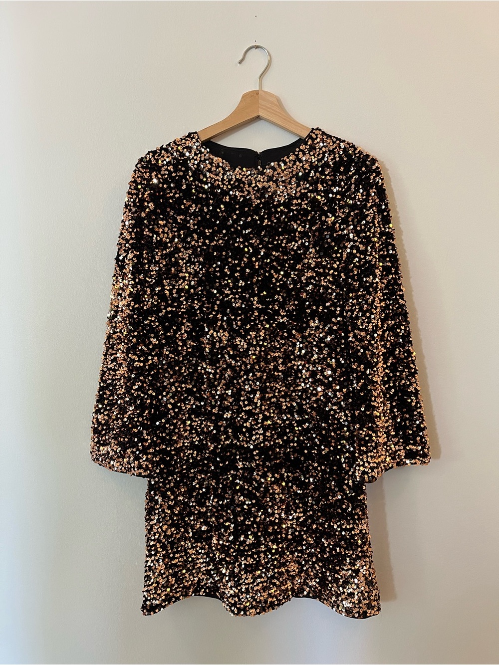 H&M Copper and Black Sequin Mini Dress - Size S